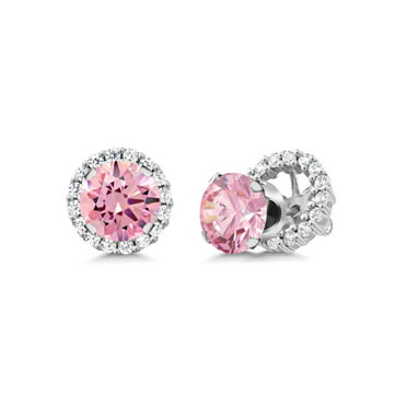 Details about  / Heart Cut Light Pink Tourmaline .925 Silver Stud Earrings October Birthstone